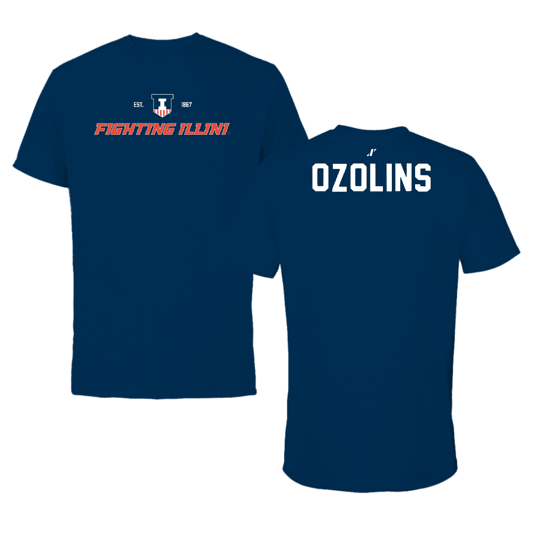 University of Illinois Tennis Navy General Tee - Karlis Ozolins