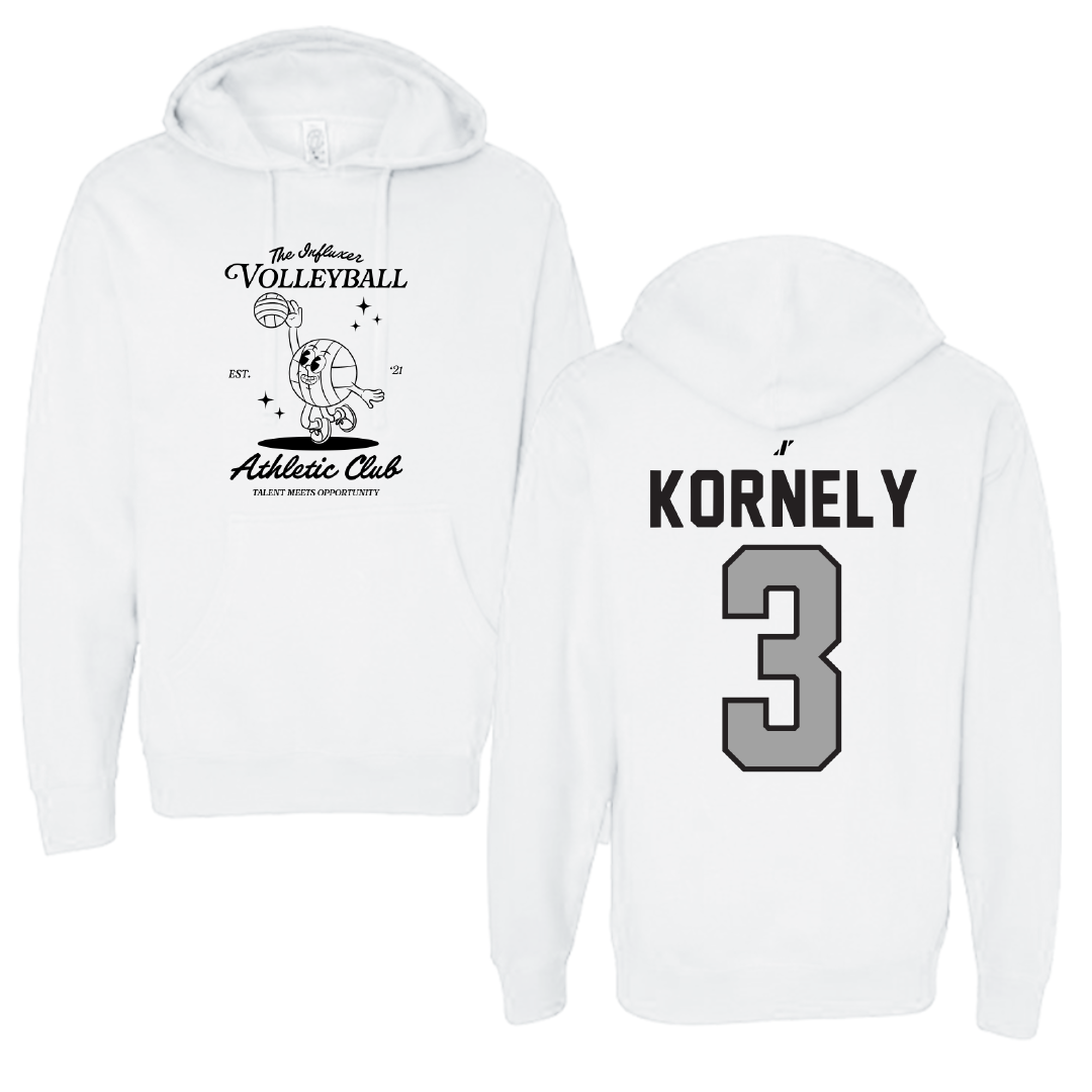 Volleyball White Influxer Athletic Club Hoodie - #3 Kenna Kornely