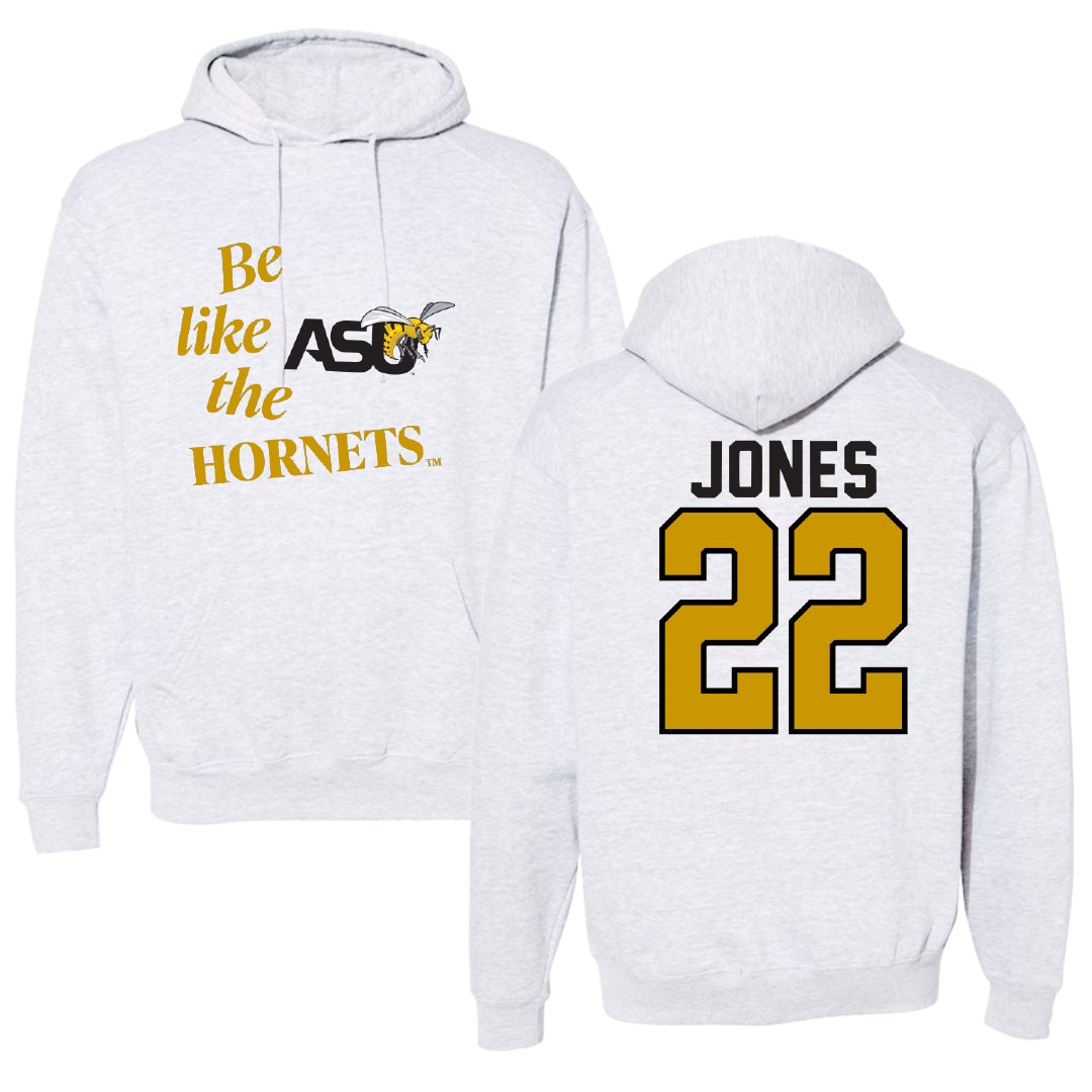 Alabama State University Soccer Light Gray Be Like Us Hoodie - #22 Summer Jones