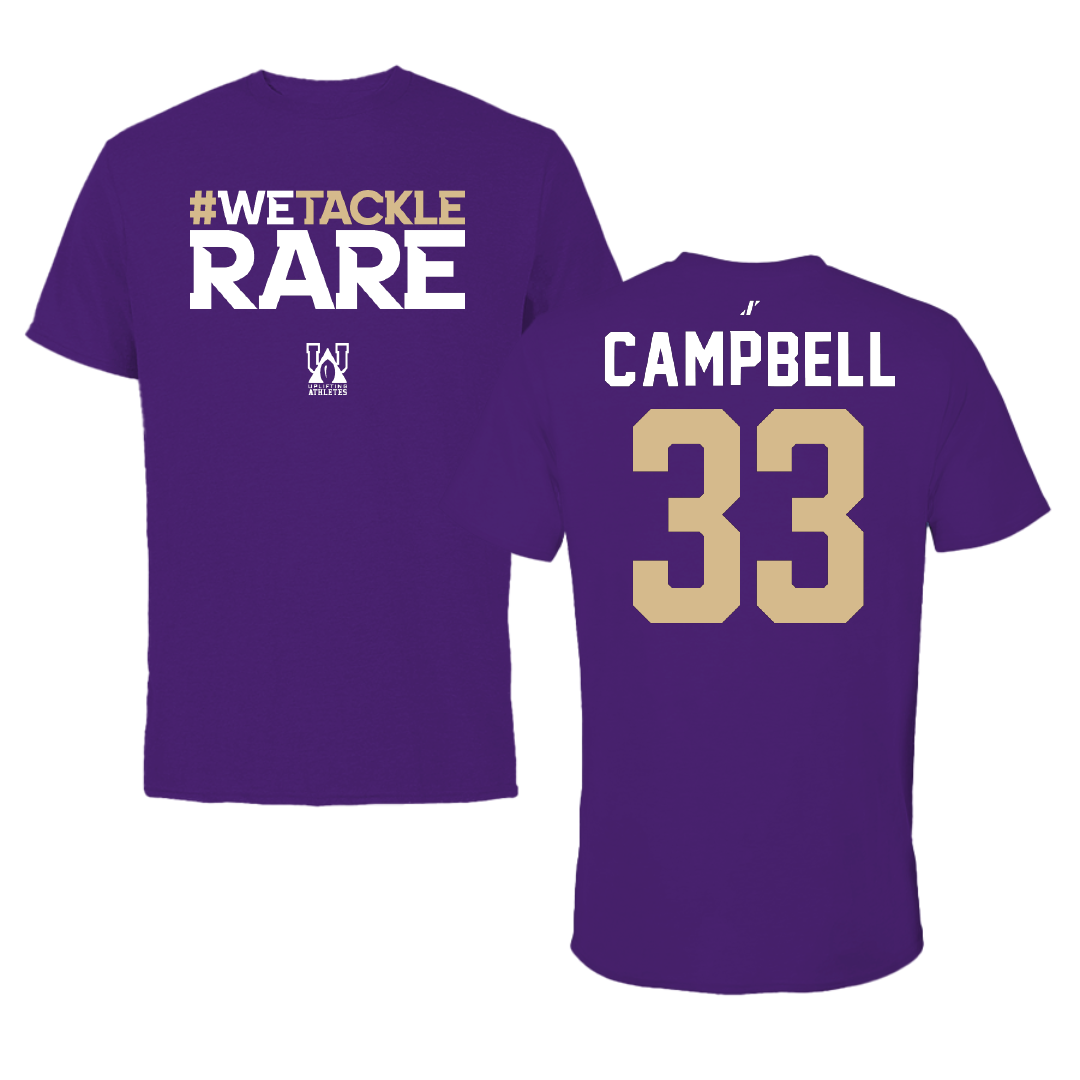 Western Carolina University Football Purple Uplifting Athletes Performance Tee - #33 Lee Campbell