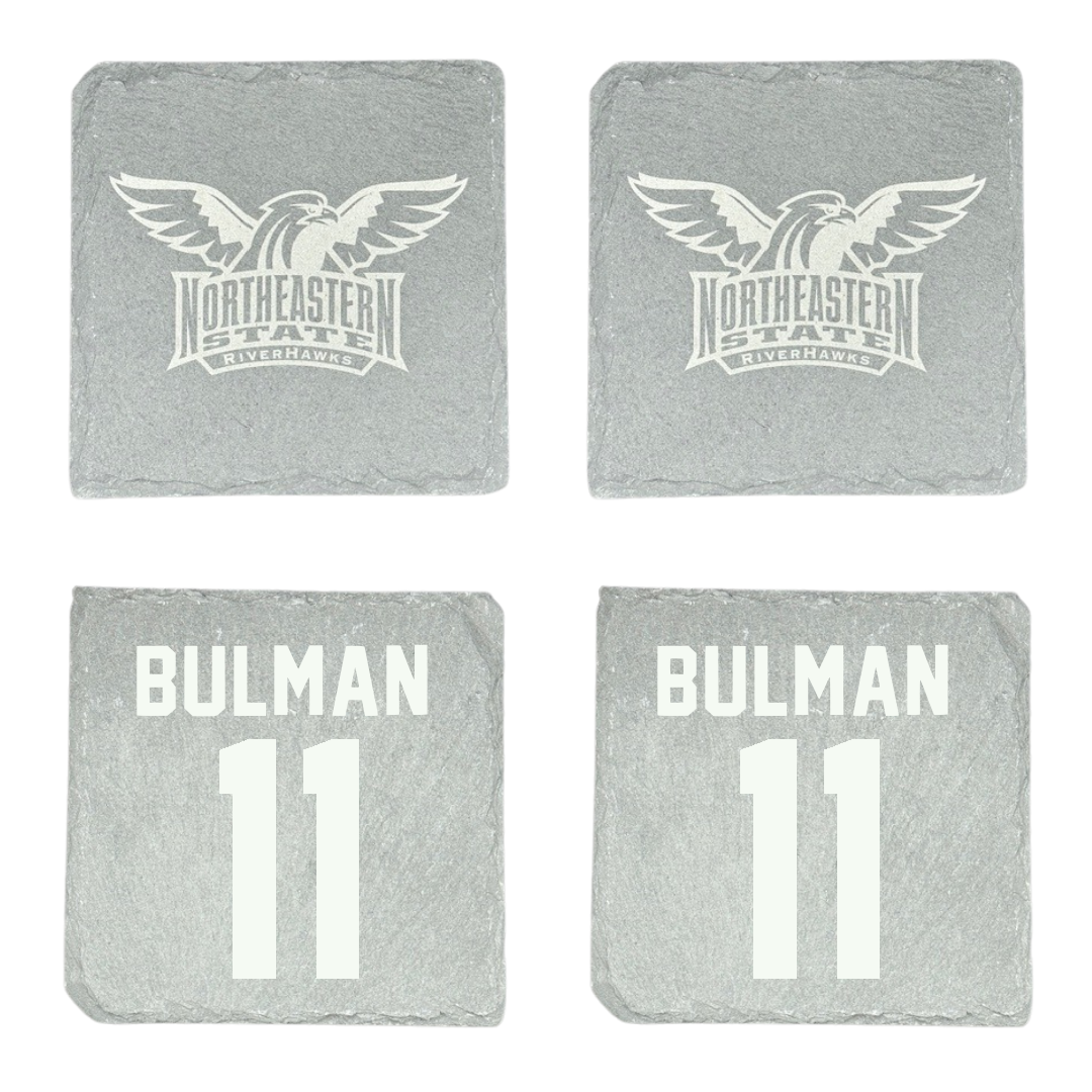 Northeastern State University Soccer Stone Coaster (4 Pack)  - #11 Braxton Bulman