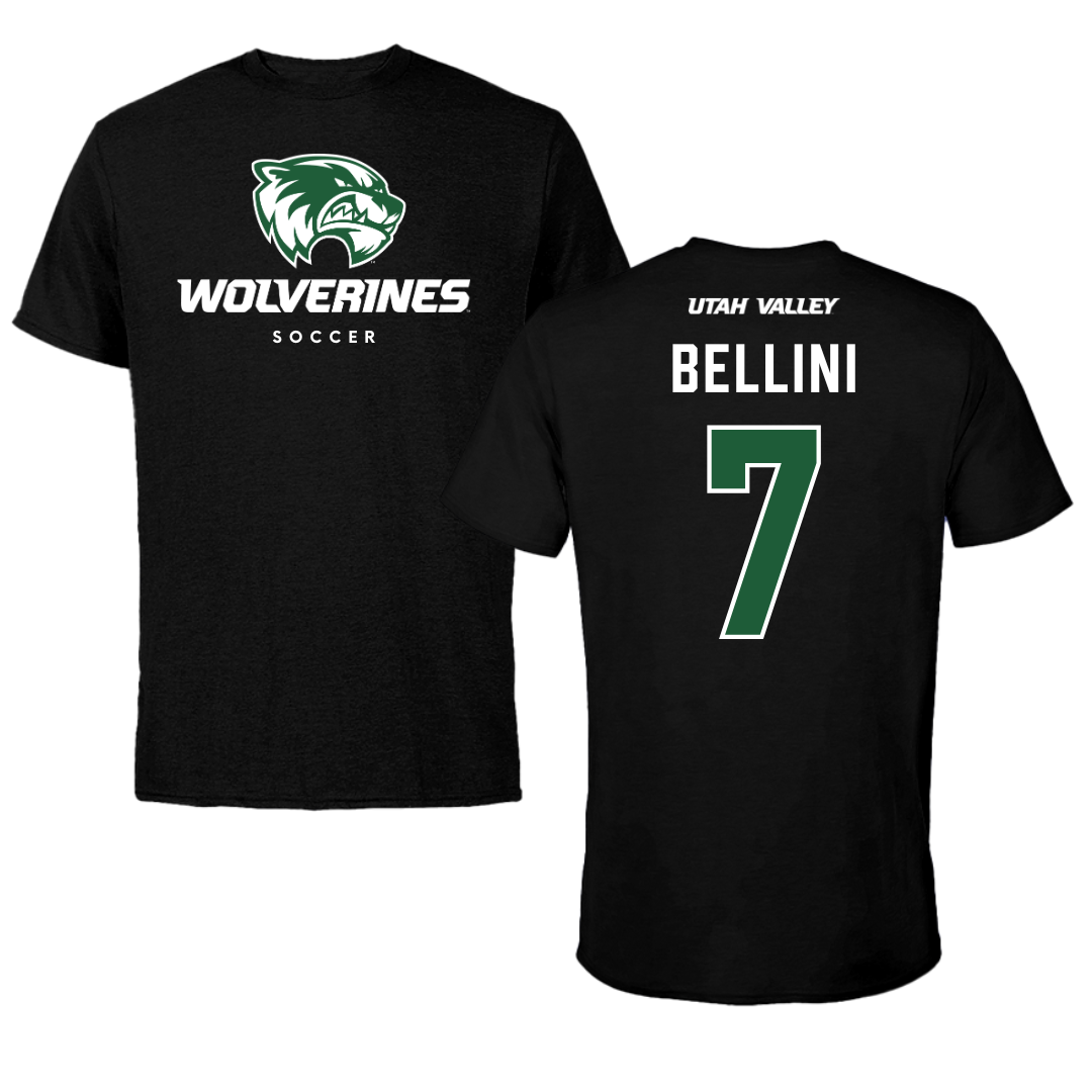 Utah Valley University Soccer Black Mascot Performance Tee - #7 Kendi Bellini