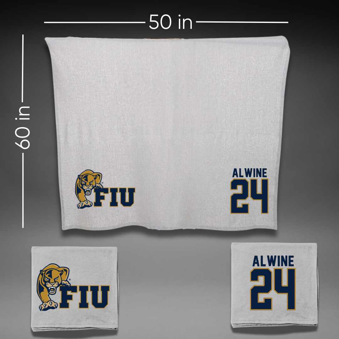 Florida International University Baseball Gray Blanket - #24 Evan Alwine