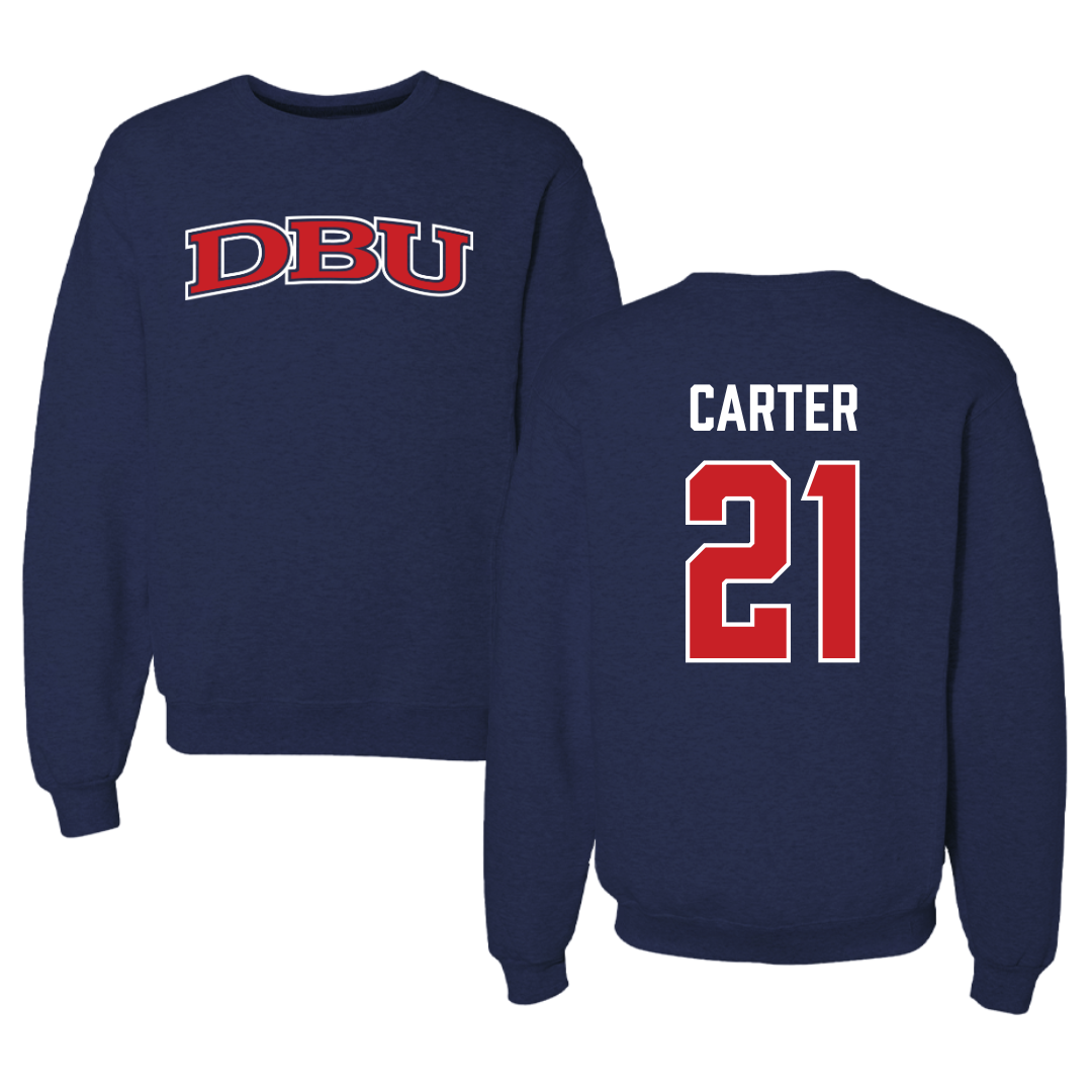 Dallas Baptist University Soccer Navy DBU Crewneck - #21 Amiyah Carter