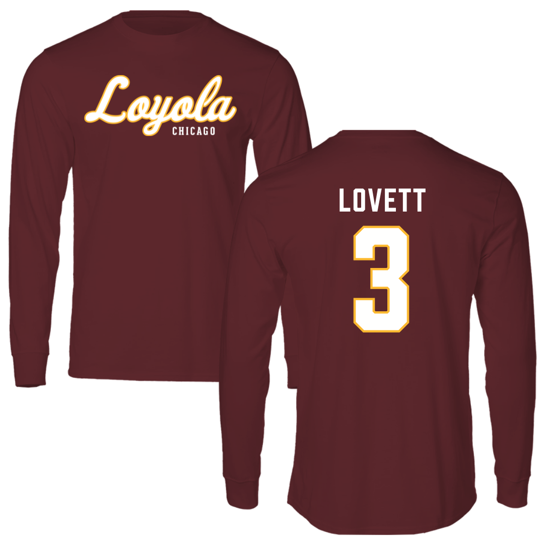 Loyola University-Chicago Volleyball Maroon Long Sleeve - #3 Olivia Lovett