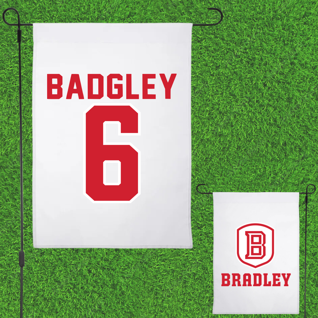 Bradley University Softball White Garden Flag - #6 Abbott Badgley