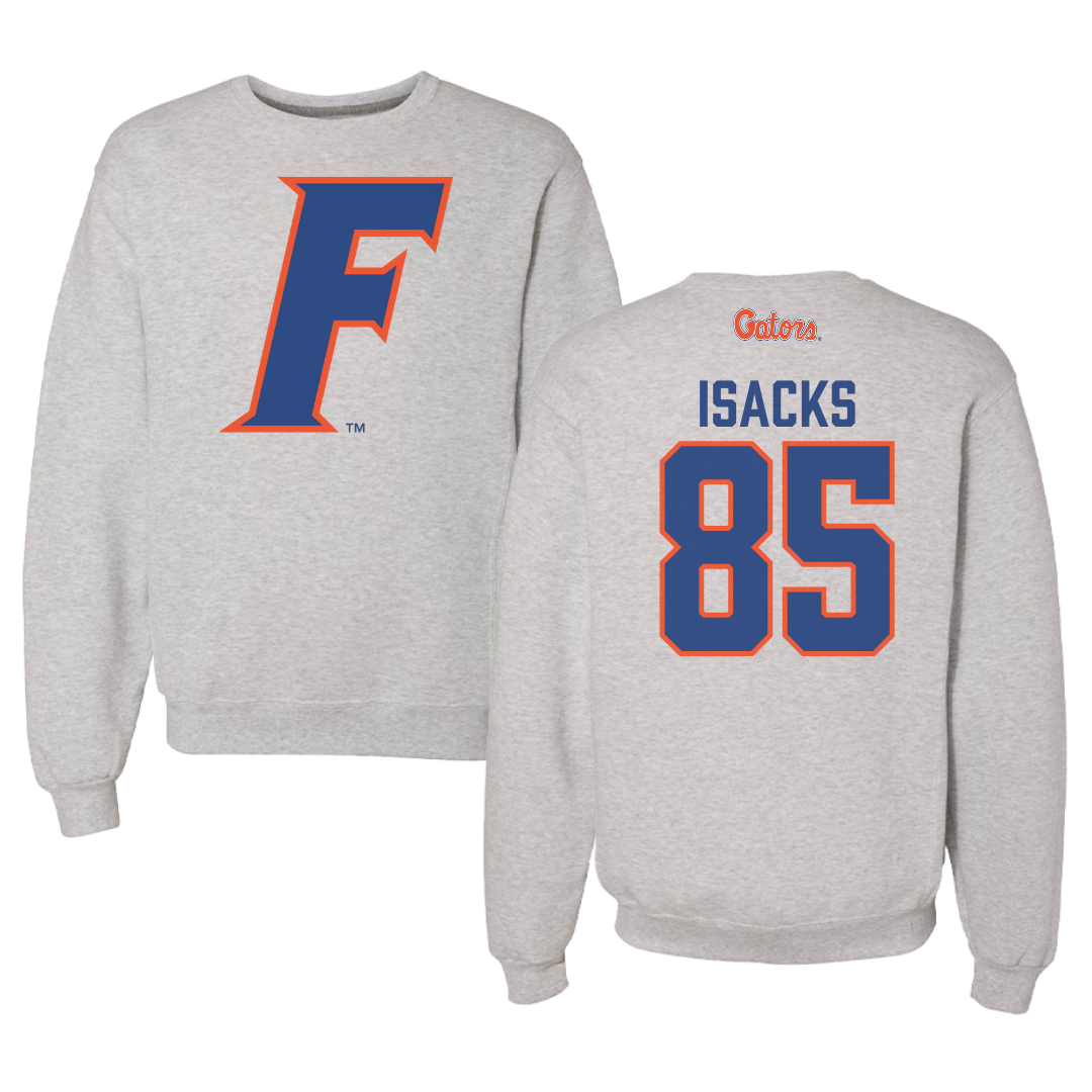 University of Florida Football Gray Crewneck - #85 Scott Isacks