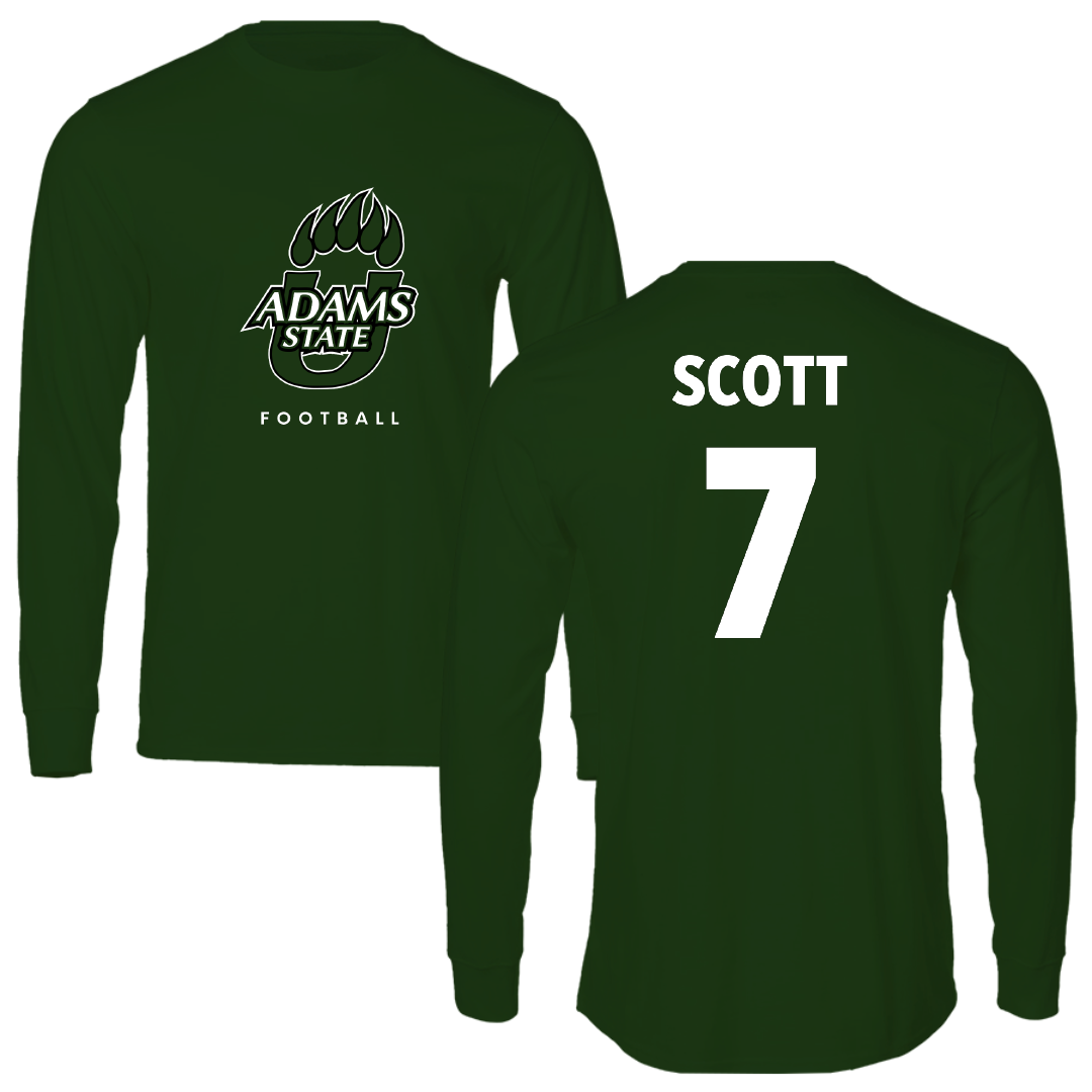 Adams State University Football Forest Green Long Sleeve - #7 Jalen Scott