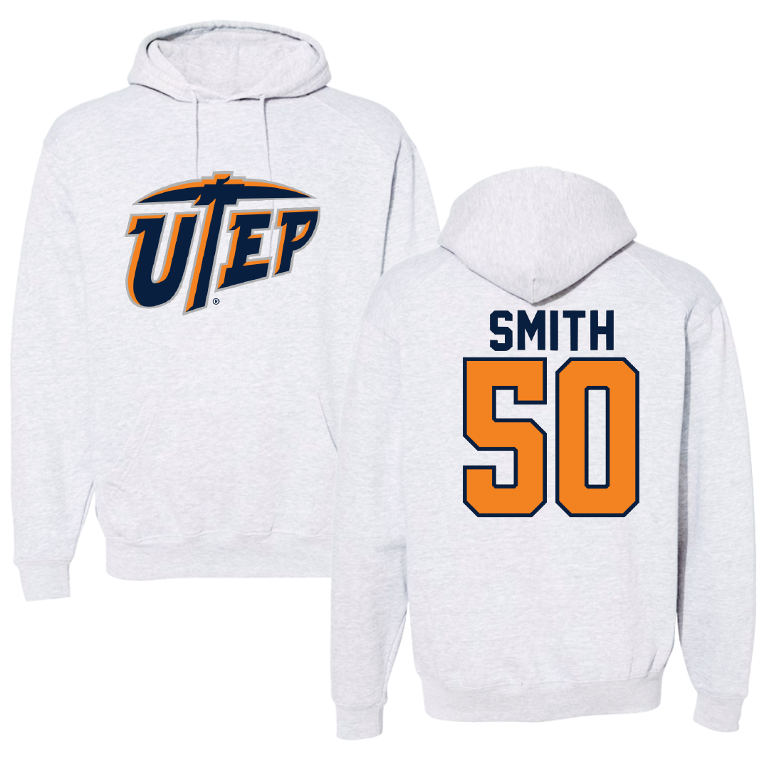 University of Texas at El Paso Football Gray Hoodie - #50 Brennan Smith
