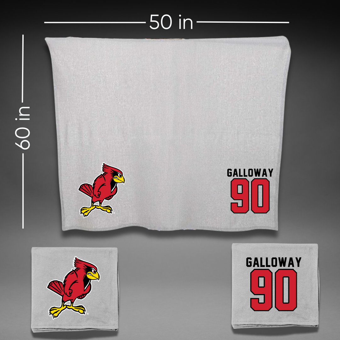 Illinois State University Football Gray Blanket - #90 Greg Galloway