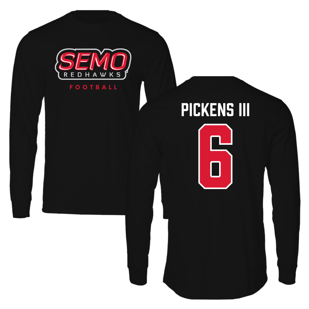 Southeast Missouri State University Football Black Performance Long Sleeve - #6 Henry Pickens III