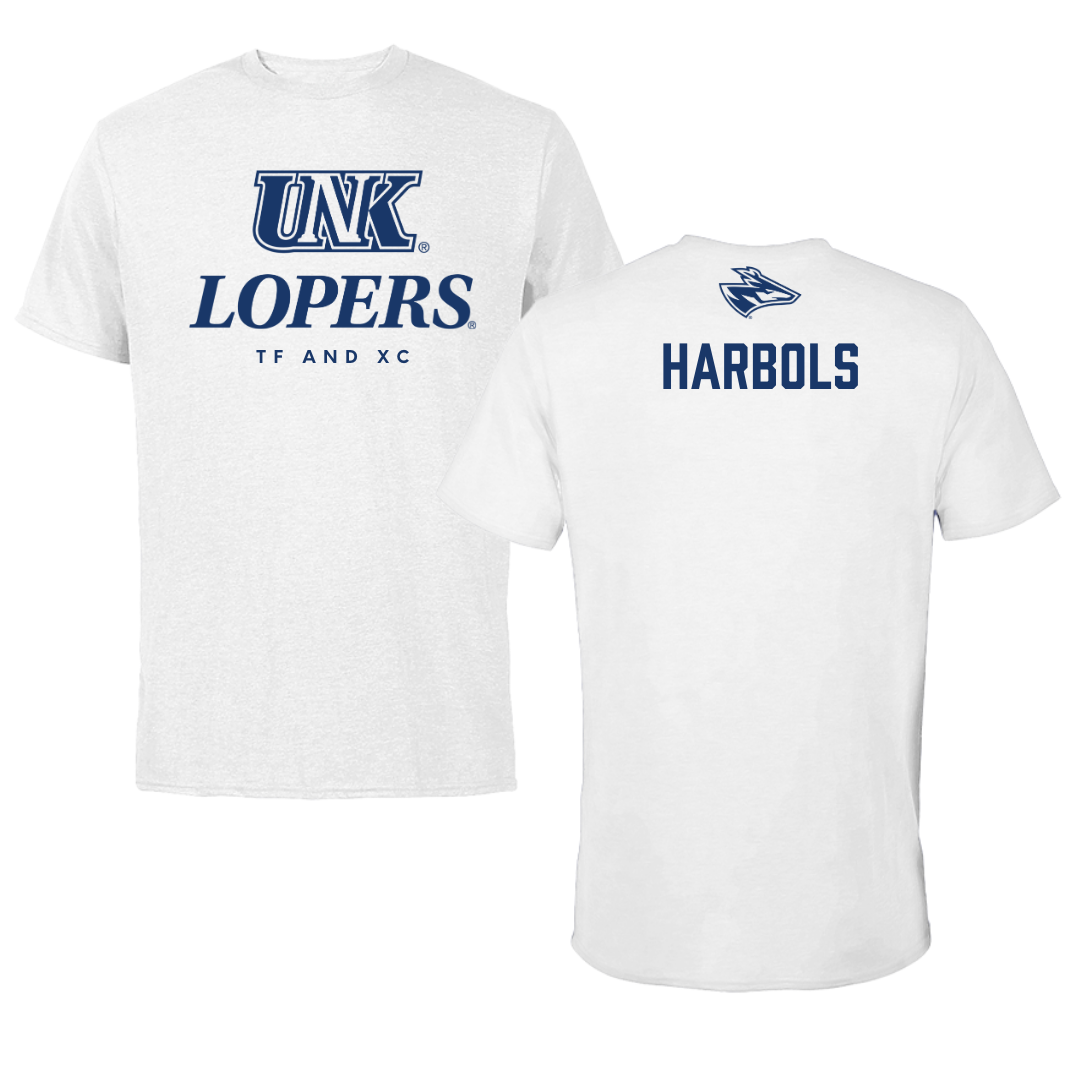 University of Nebraska at Kearney TF and XC White Performance Tee - Richard Harbols