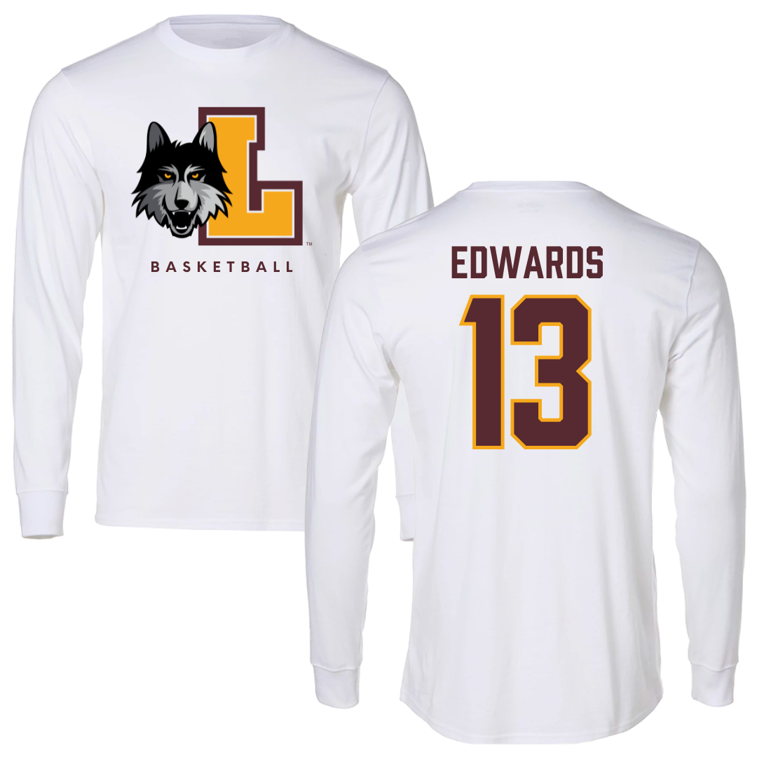 Loyola University-Chicago Basketball White Mascot Long Sleeve - #13 Sheldon Edwards