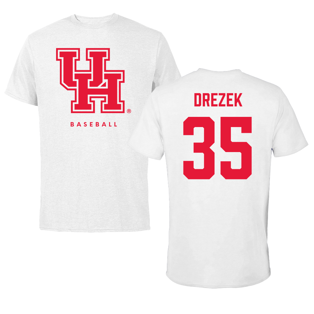 University of Houston Baseball White Performance Tee - #35 Graysen Drezek