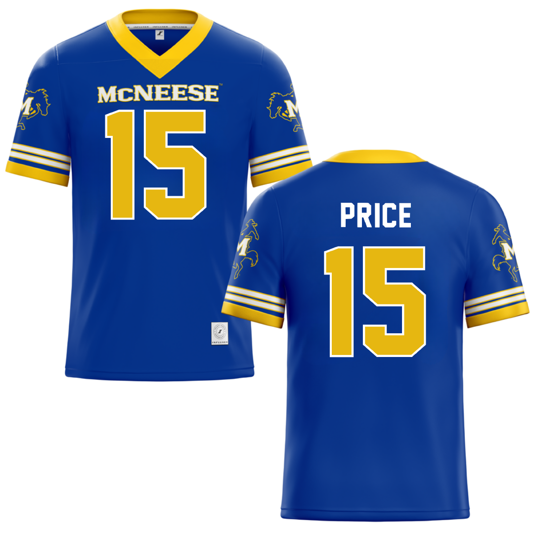 McNeese State University Blue Football Jersey - #15 Maurquel Price