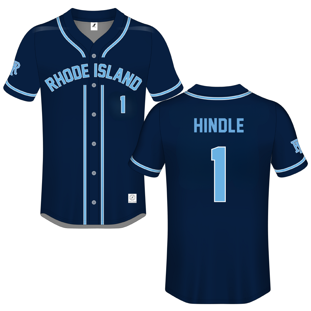 University of Rhode Island Navy Button-Down Jersey - #1 Will Hindle