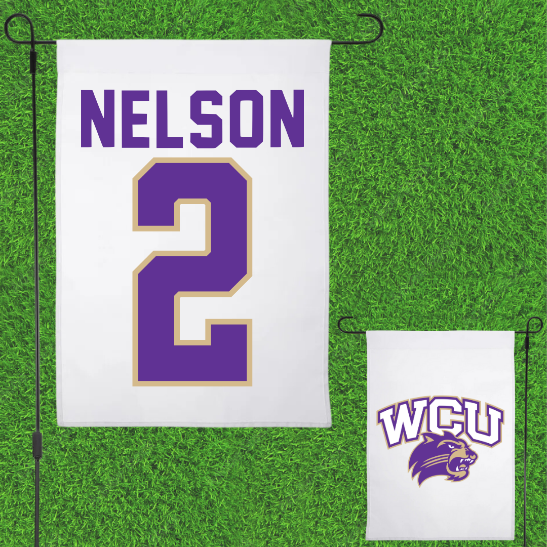 Western Carolina University Football White Garden Flag - #2 Micah Nelson