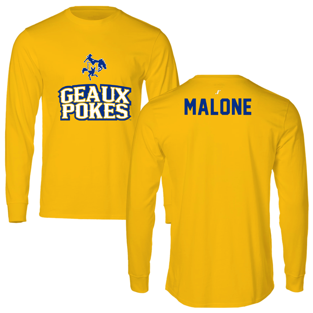 McNeese State University Beach Volleyball Gold General Performance Long Sleeve - McKenna Malone