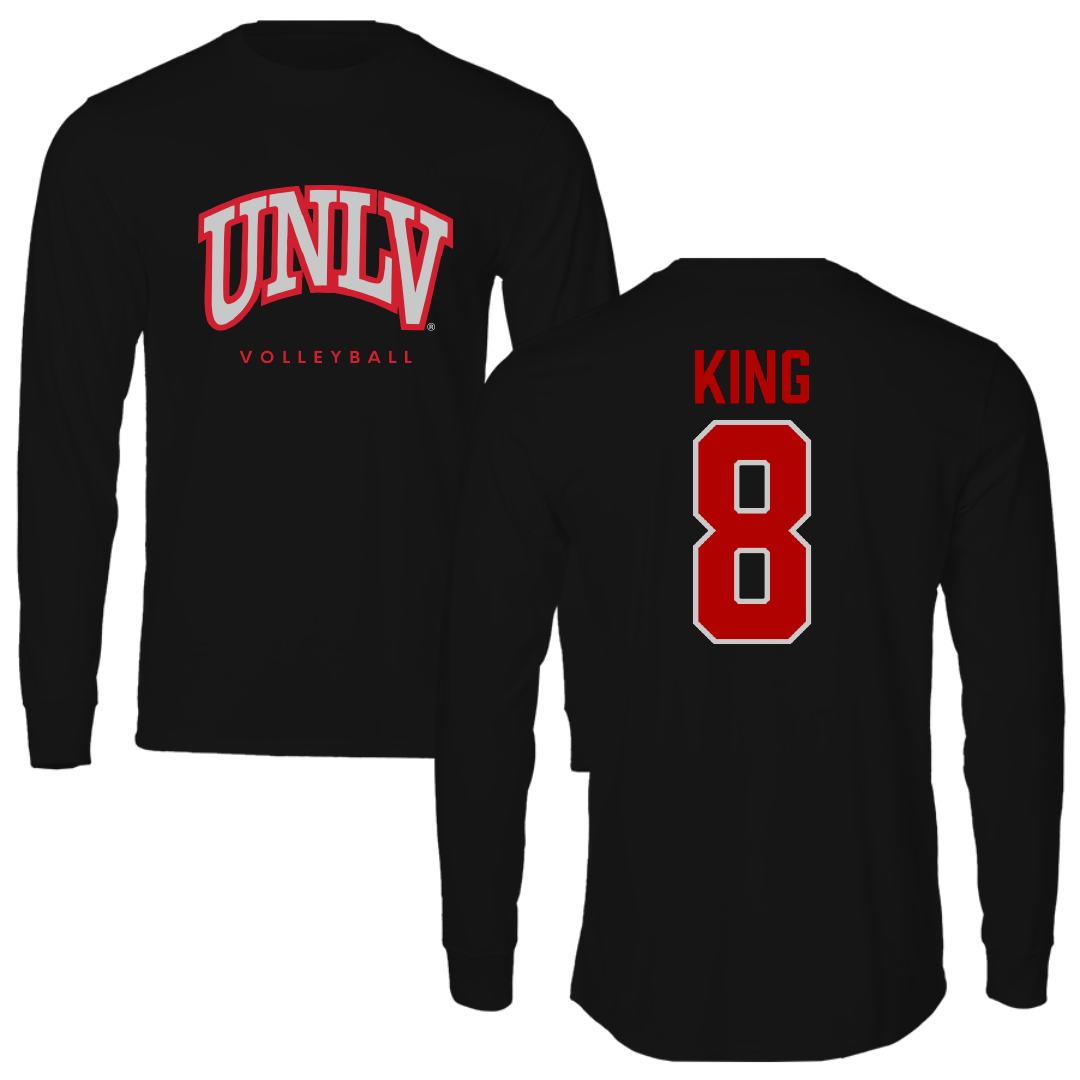 University of Nevada-Las Vegas Volleyball Black Performance Long Sleeve - #8 Caleigh King
