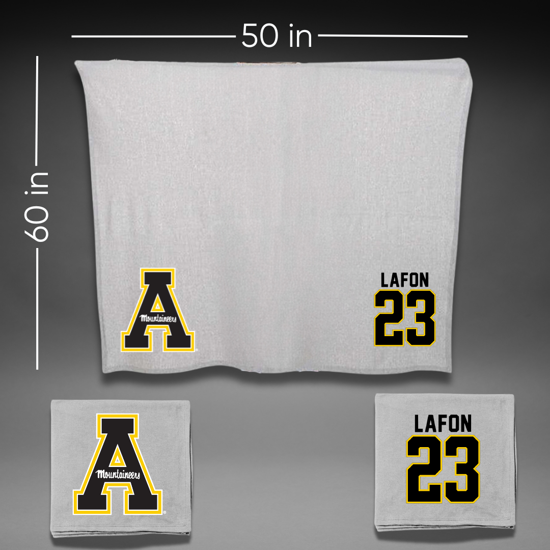 Appalachian State University Basketball Gray Blanket - #23 Samantha LaFon