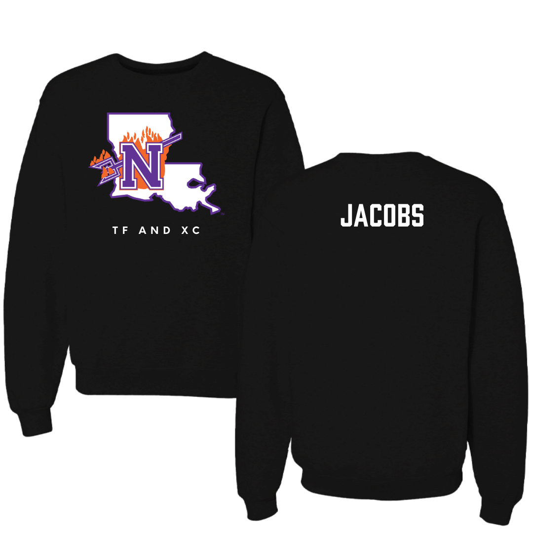 Northwestern State University TF and XC Black Block Crewneck - Cyrus Jacobs