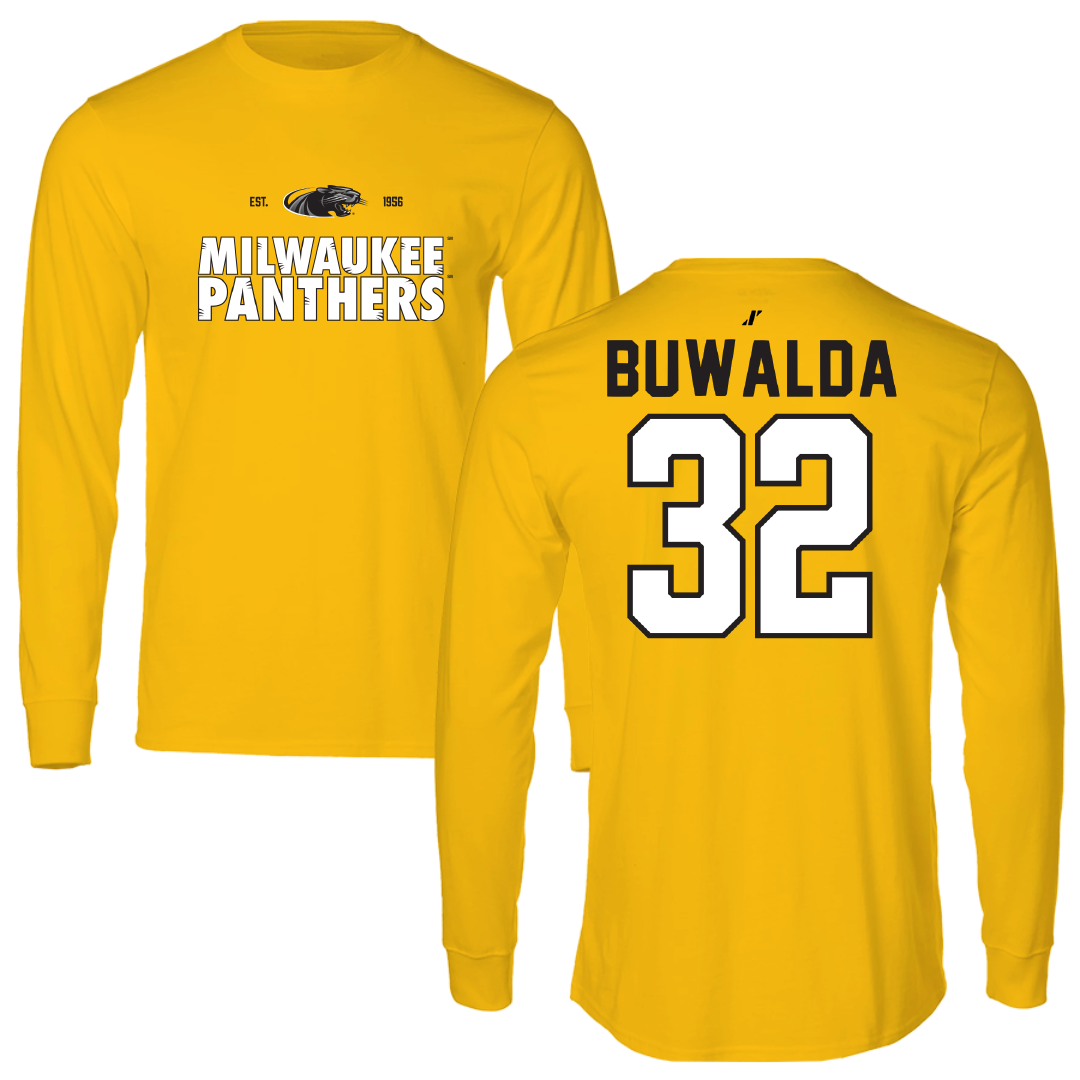 University of Wisconsin-Milwaukee Basketball Gold General Performance Long Sleeve - #32 Jorey Buwalda