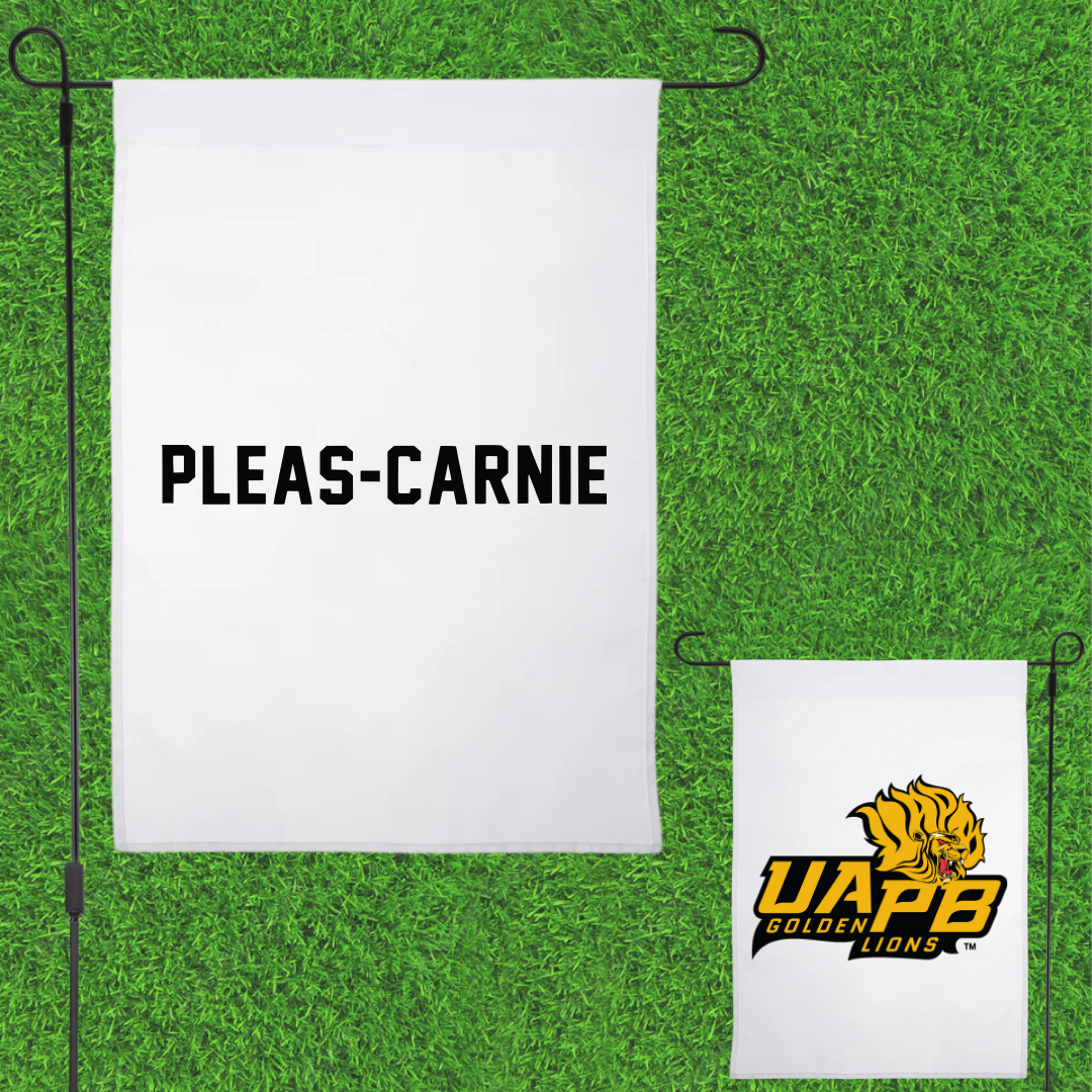 University of Arkansas-Pine Bluff TF and XC White Garden Flag - Akili Pleas-Carnie