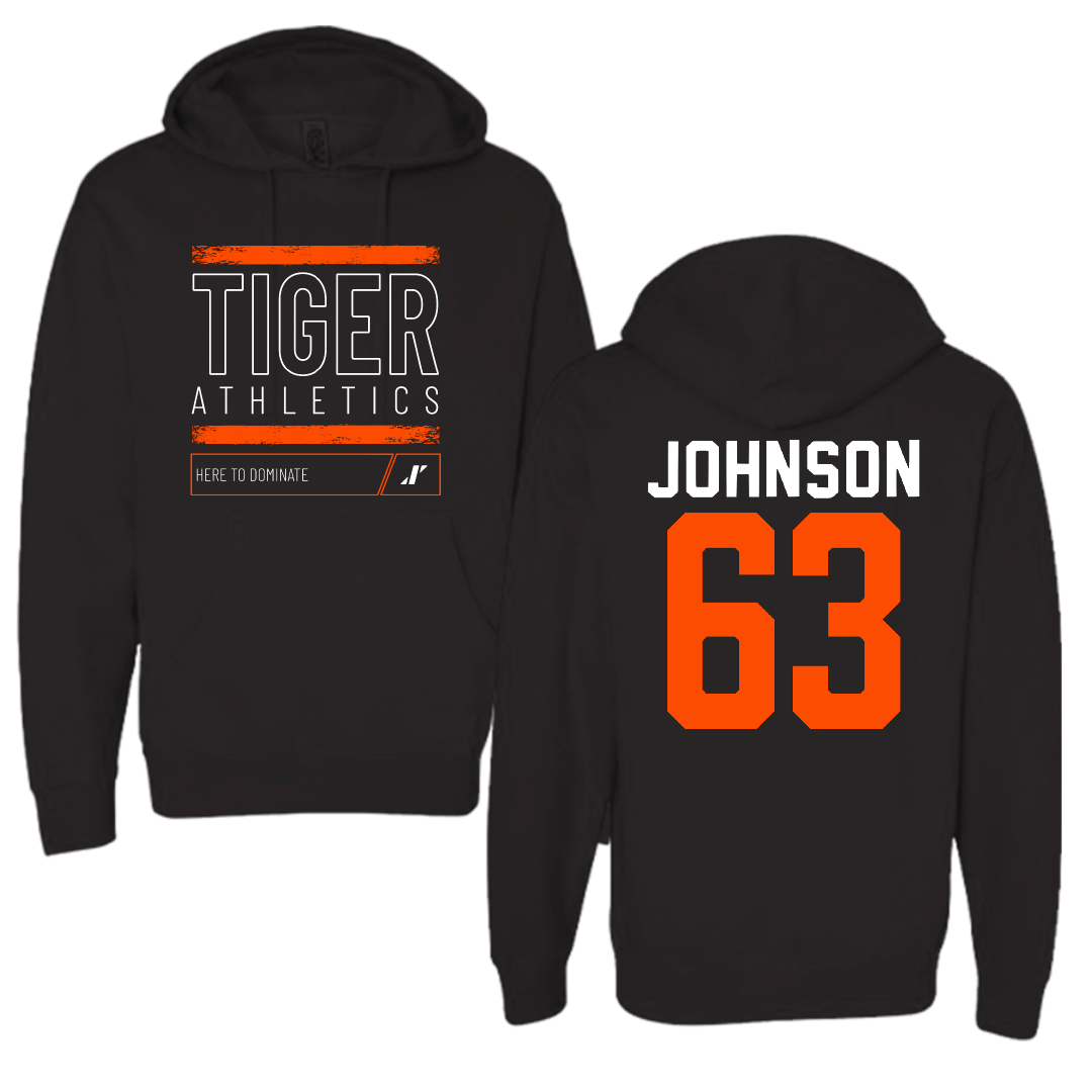 East Central University Football Black Dominate Hoodie - #63 Tyson Johnson
