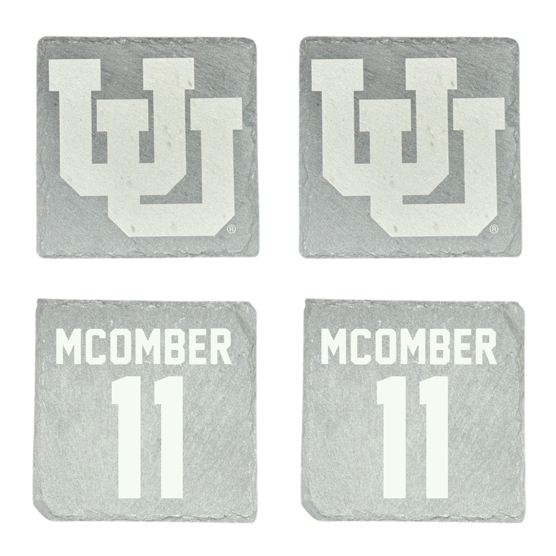 University of Utah Beach Volleyball Stone Coaster (4 Pack)  - #11 Azure McOmber
