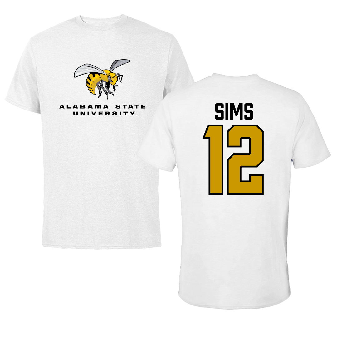 Alabama State University Football White Tee - #12 Zach Sims
