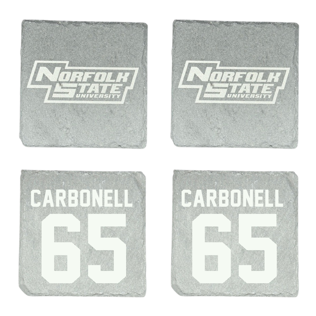 Norfolk State University Football Stone Coaster (4 Pack)  - #65 Juwuan Carbonell