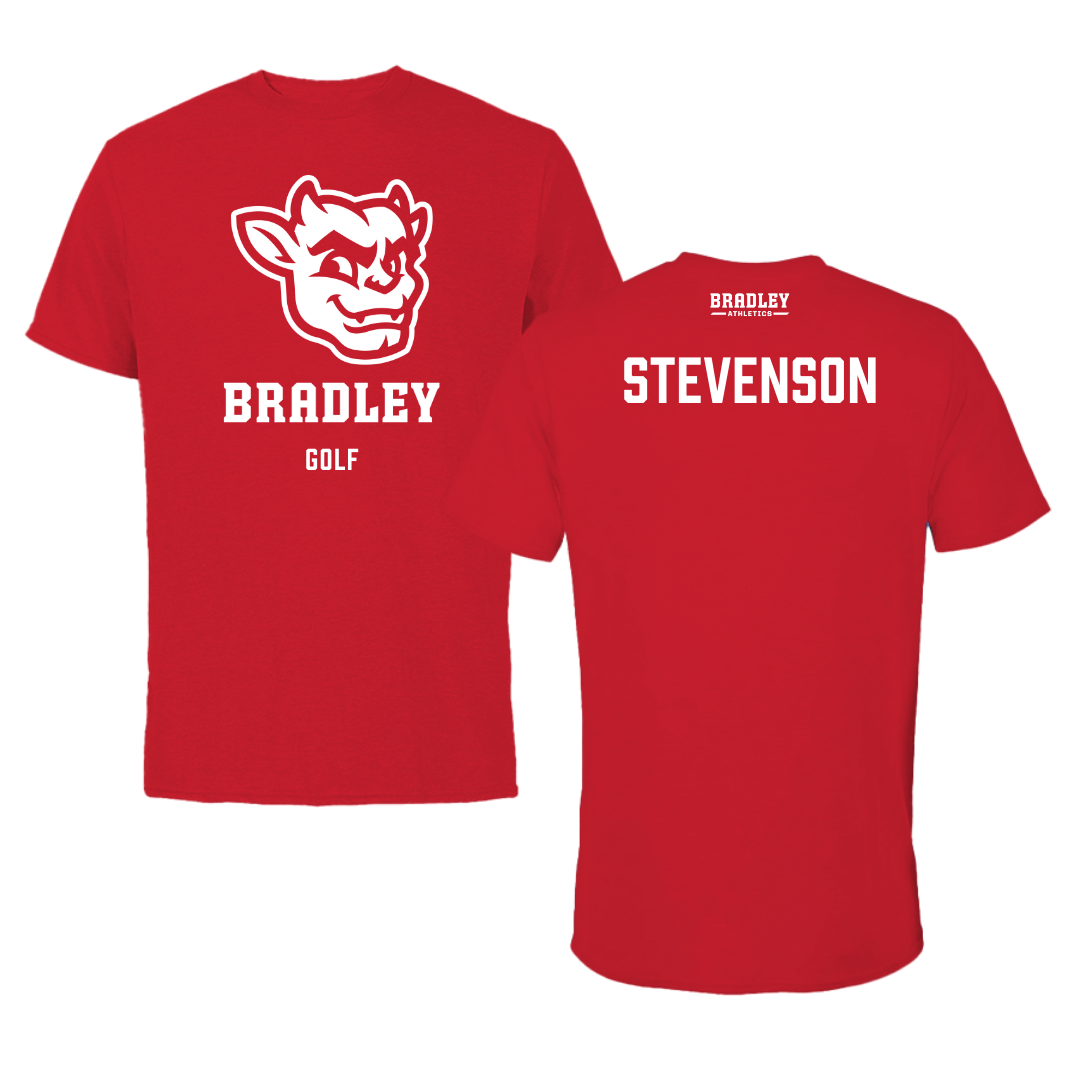 Bradley University Golf Red Mascot Performance Tee - Carter Stevenson