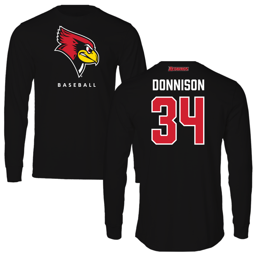 Illinois State University Baseball Black Mascot Performance Long Sleeve - #34 Matthew Donnison