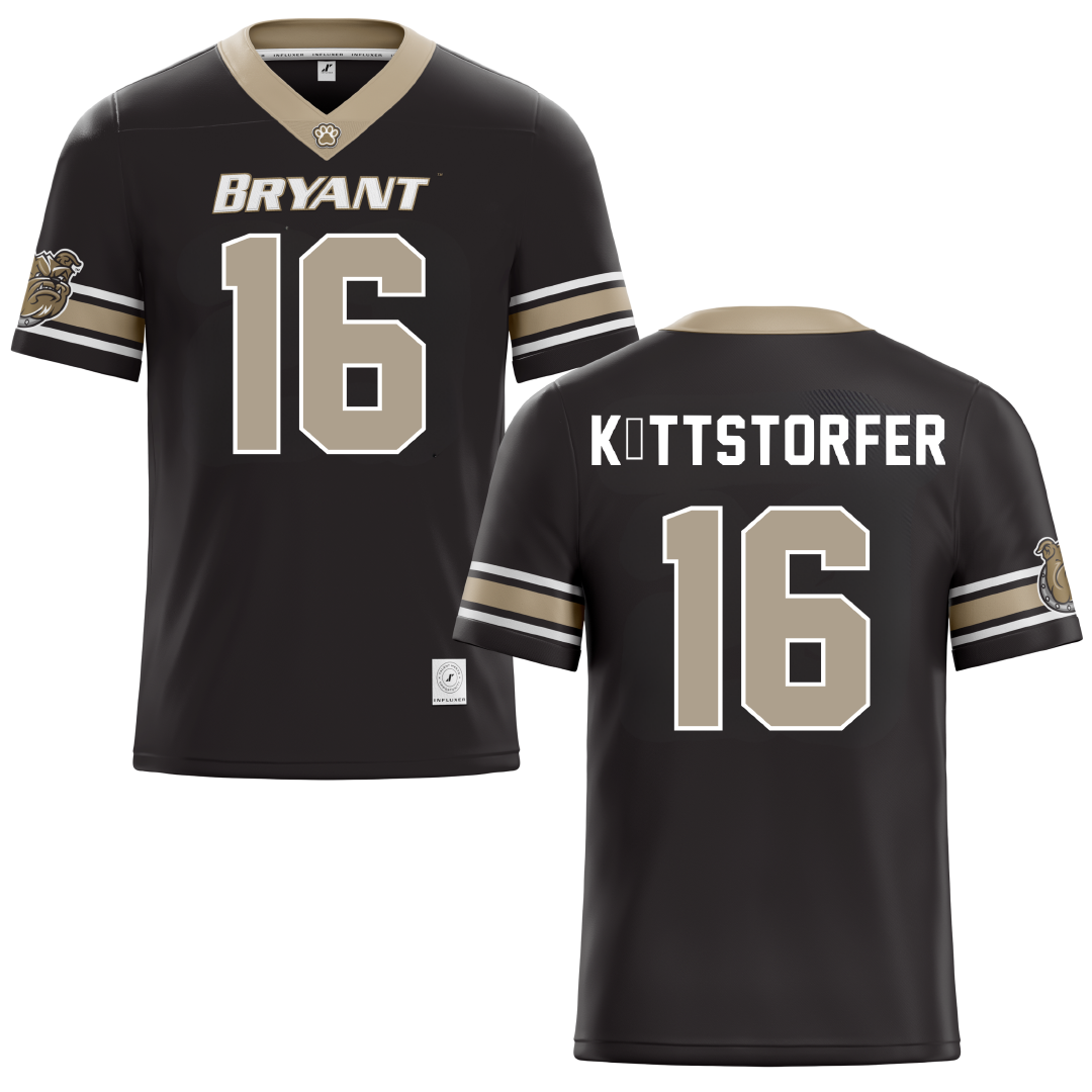 Bryant University Black Football Jersey - #16 Lukas Köttstorfer