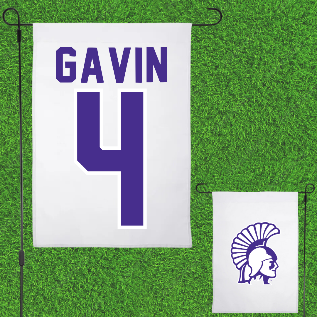 Winona State University Football White Garden Flag - #4 Ty Gavin