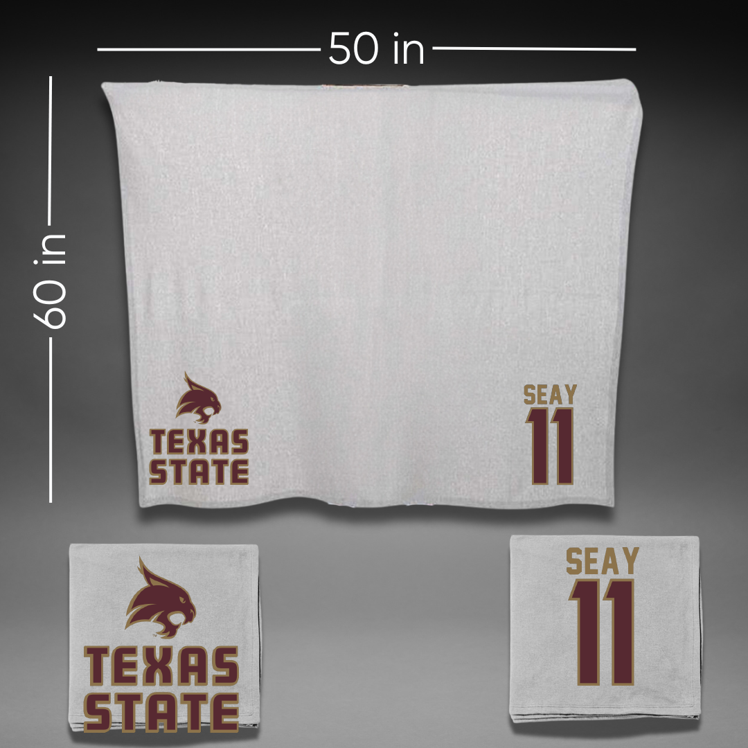 Texas State University Baseball Gray Blanket - #11 Taylor Seay