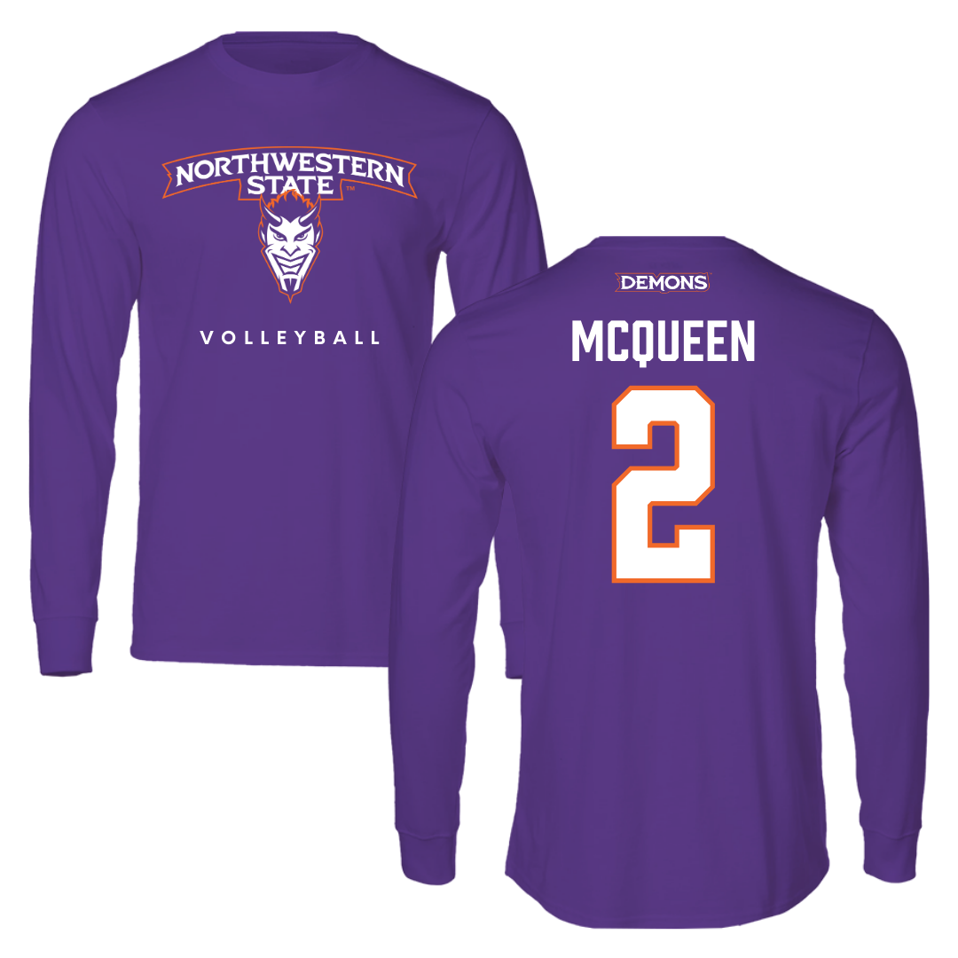 Northwestern State University Volleyball Purple Performance Long Sleeve - #2 Madisynne McQueen