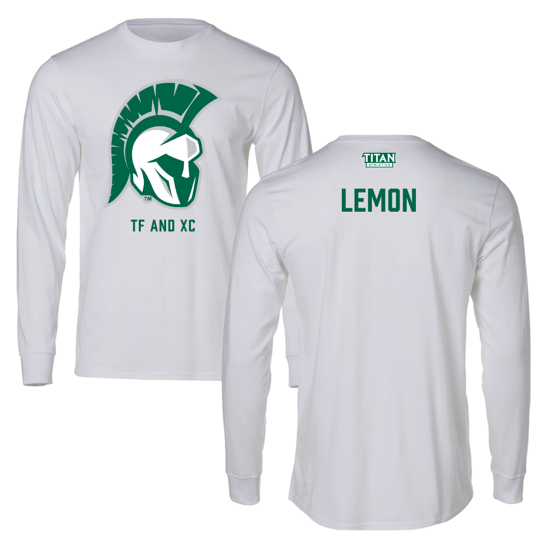 Illinois Wesleyan University TF and XC White Performance Long Sleeve - Davion Lemon
