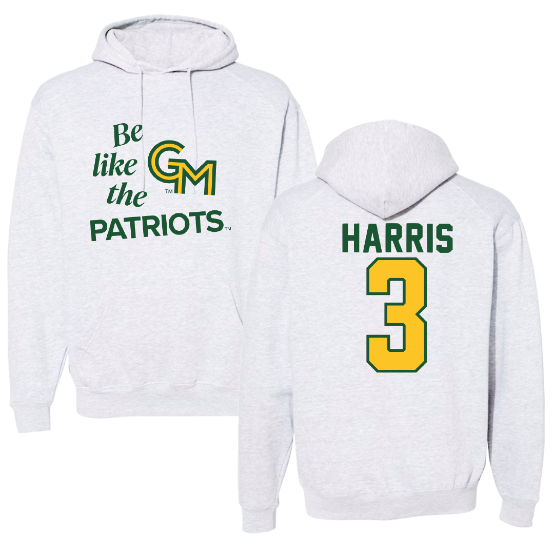 George Mason University Basketball Light Gray Be Like Us Hoodie - #3 Kennedy Harris