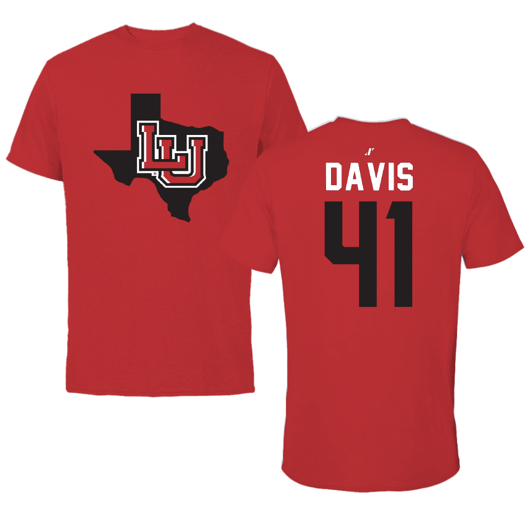 Lamar University Basketball Red State Tee - #41 Akasha Davis