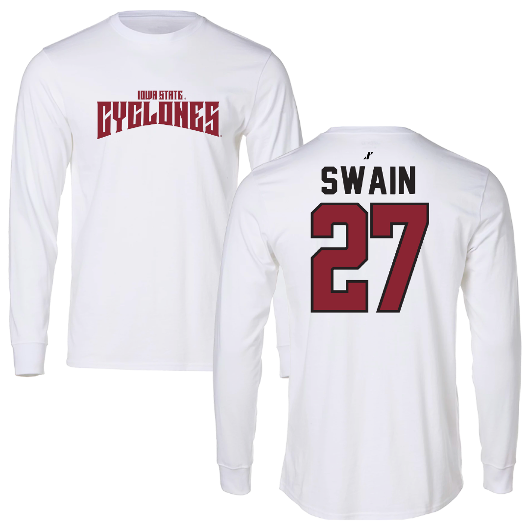 Iowa State University Softball White Classic Performance Long Sleeve - #27 Saya Swain