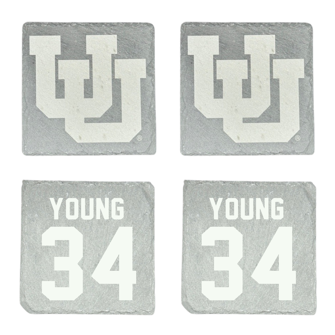 University of Utah Basketball Stone Coaster (4 Pack)  - #34 Dasia Young