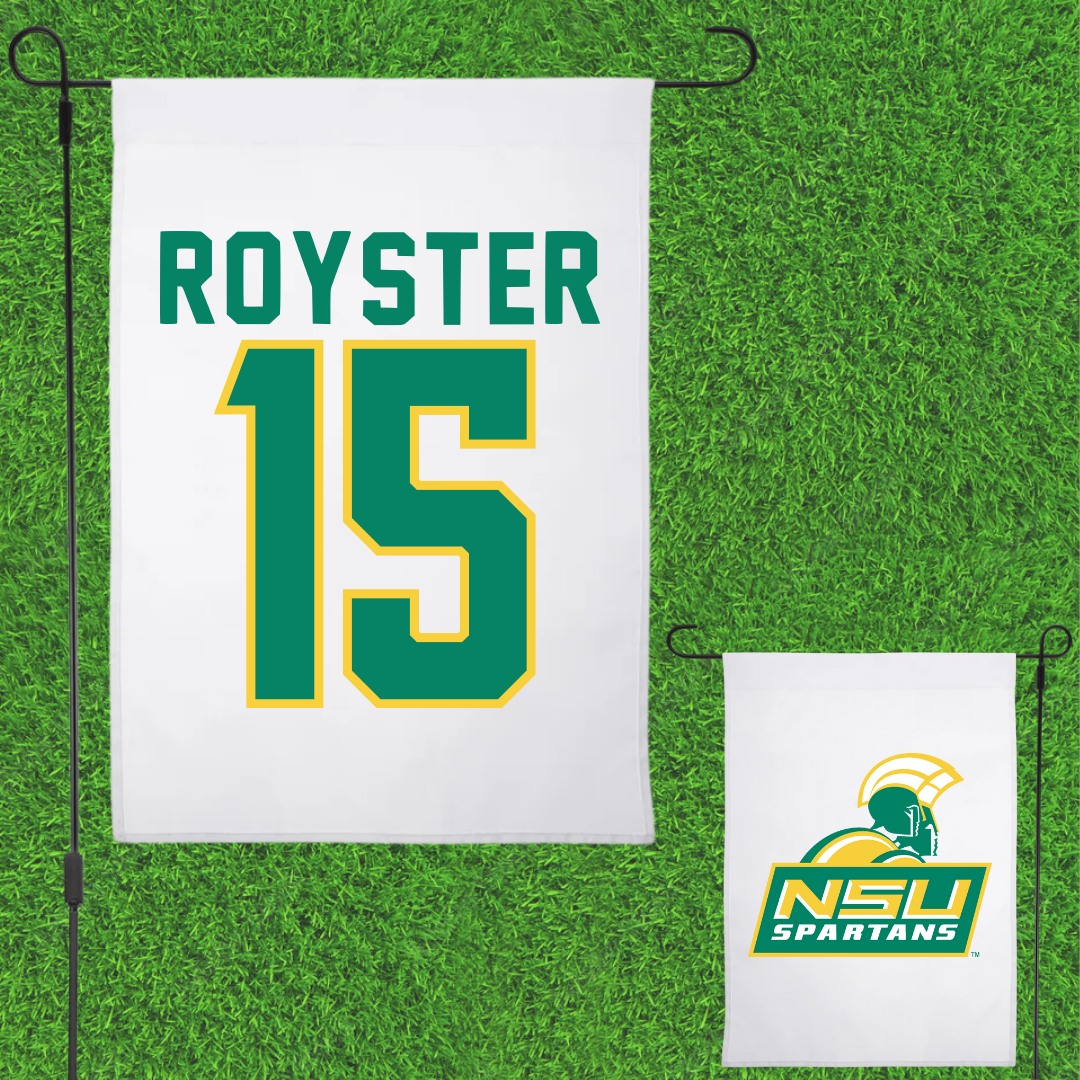 Norfolk State University Baseball White Garden Flag - #15 Liam Royster