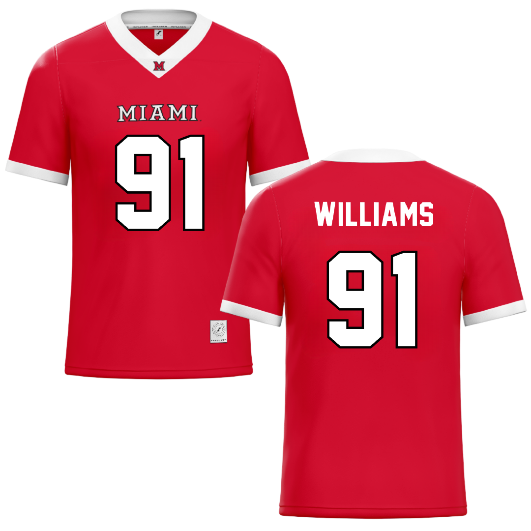 Miami University (Ohio) Red Football Jersey - #91 Sam Williams