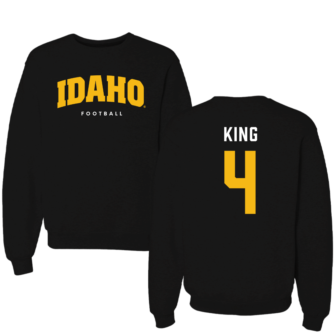 University of Idaho Football Black Idaho Crewneck - #4 Isiah King