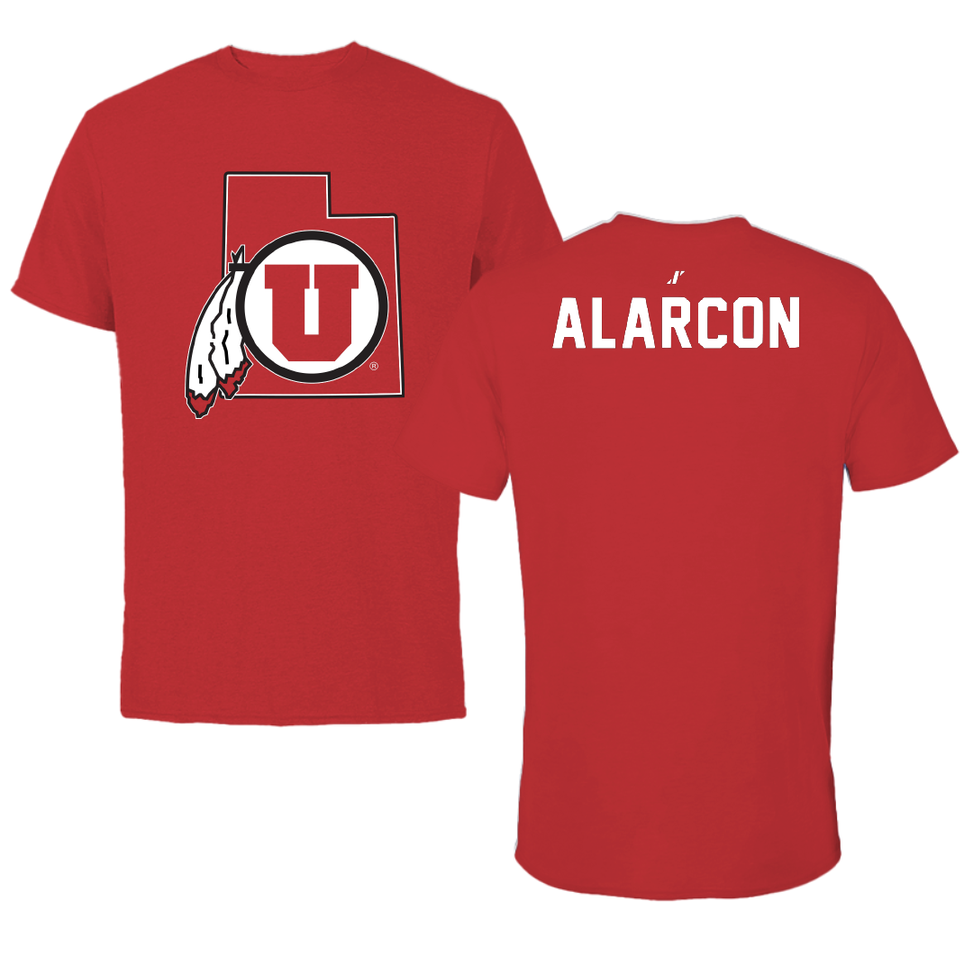 University of Utah Swimming & Diving Red State Tee - Landon Alarcon