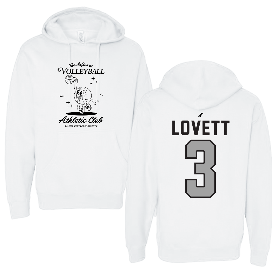 Volleyball White Influxer Athletic Club Hoodie - #3 Olivia Lovett