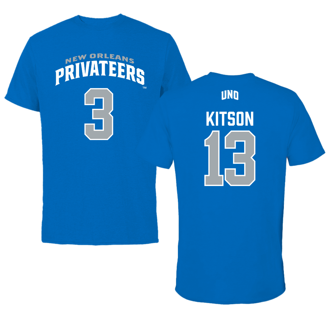 University of New Orleans Volleyball Blue Jersey Tee - #13 Irene Kitson