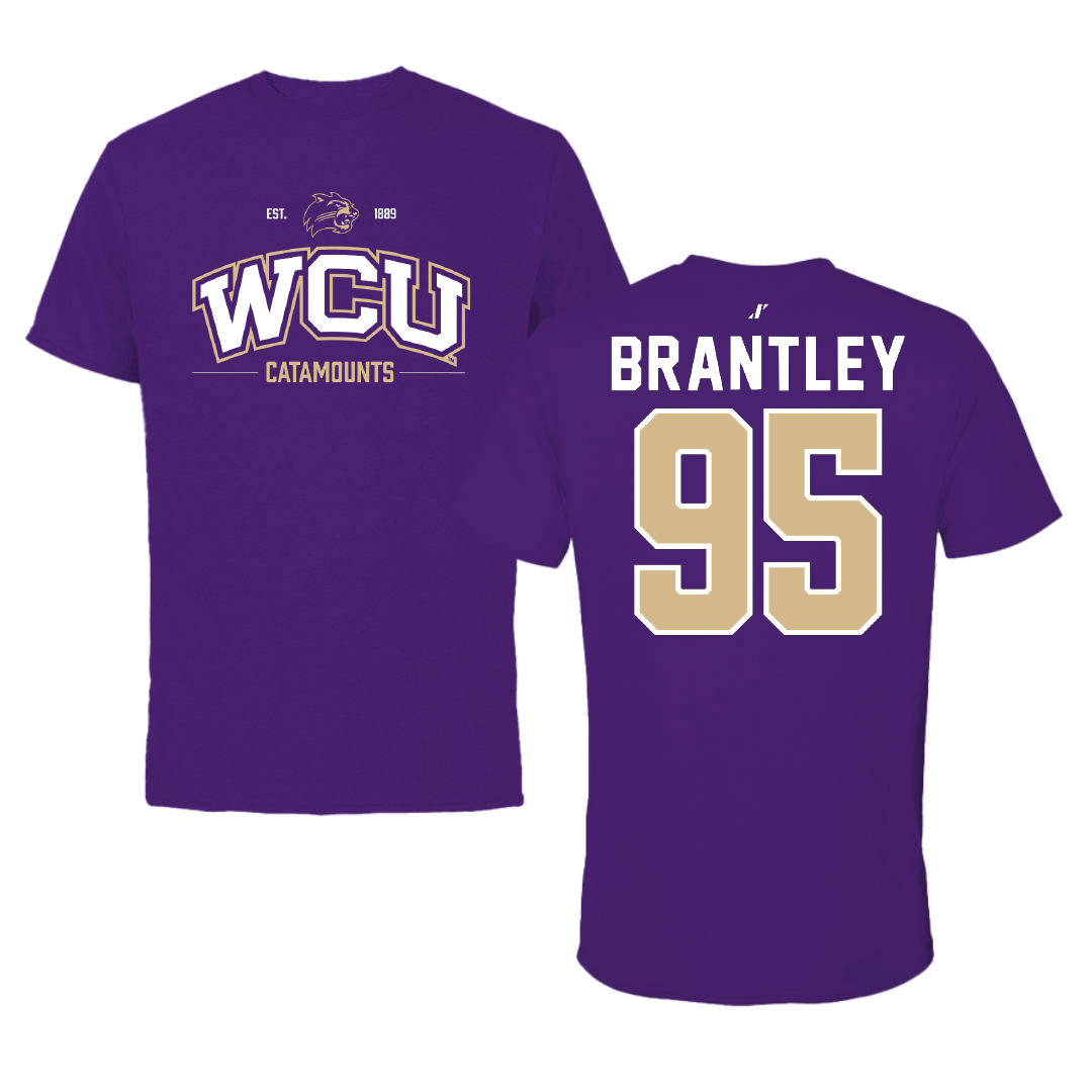 Western Carolina University Football Purple General Tee - #95 Stephen Brantley