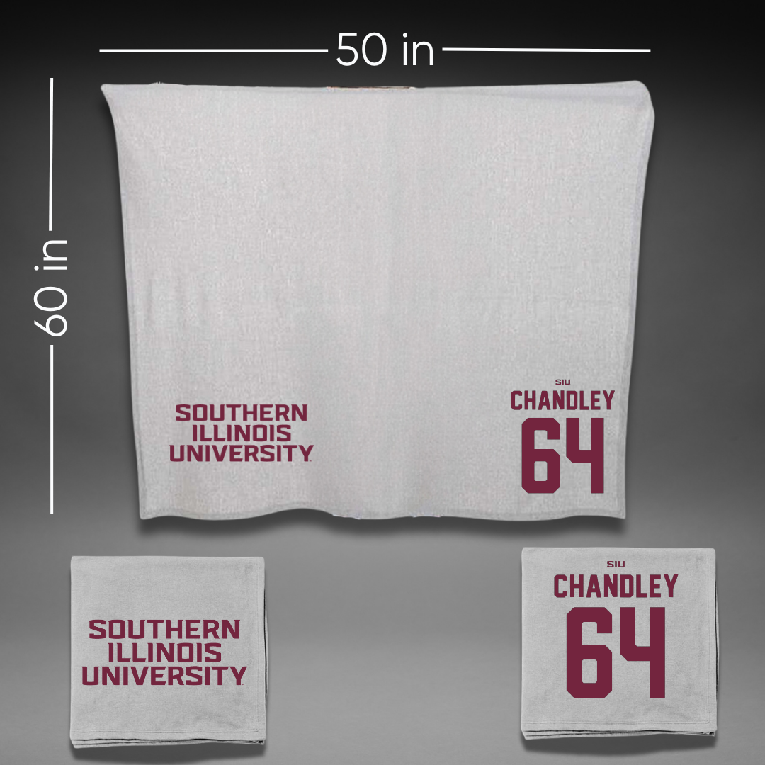 Southern Illinois University at Carbondale Football Gray Blanket - #64 Ryan Chandley